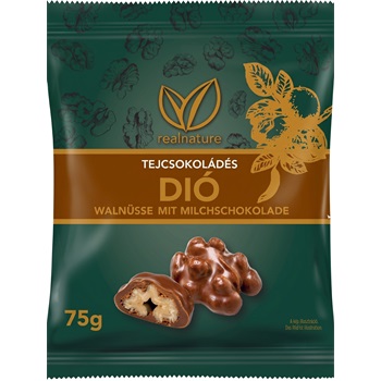 Real Nature tejcsokoládés dió 75 g