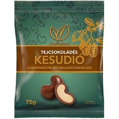 Real Nature tejcsokoládés kesudió 75 g