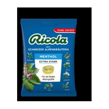 Ricola cukorka extra erős mentol zacskós 75 g