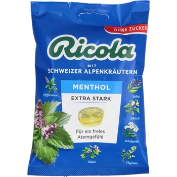 Ricola cukorka extra erős mentol zacskós 75 g