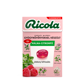 Ricola cukorka málna-citromfű 40 g