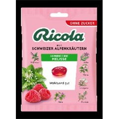 Ricola cukorka málna-citromfű zacskós 75 g