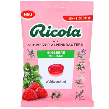 Ricola cukorka málna-citromfű zacskós 75 g