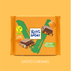 Ritter Sport vegán pörkölt sóskaramellás csokoládé 100 g