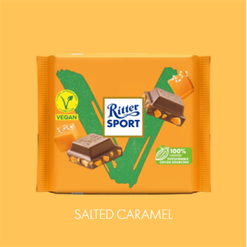 Ritter Sport vegán pörkölt sóskaramellás csokoládé 100 g