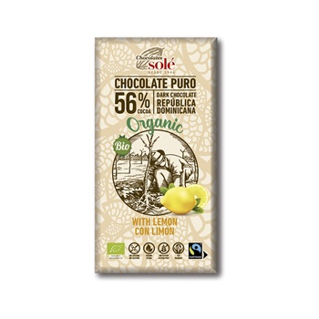 Sole bio étcsokoládé 56% citrommal 100 g