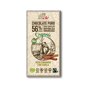 Sole bio étcsokoládé 56% fahéjjal 100 g