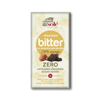 Sole bio zero étcsokoládé 72% keto mandulával 100 g