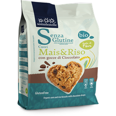Sottolestelle bio kukorica- és rizskeksz csokoládédarabokkal 250 g