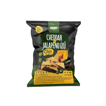 Szafi Free gluténmentes cheddar-jalapeno ízű chips 50 g
