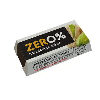 Szerencsi zero pisztácia ízű krémmel töltött tejcsokoládé édesítőszerrel 21 g