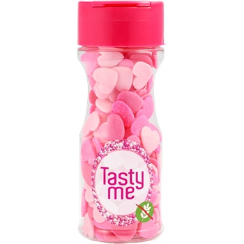Tasty Me gluténmentes cukor tortadekor mix pink szívek 50 g