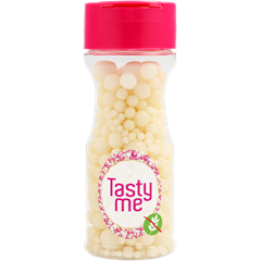 Tasty Me gluténmentes cukorgyöngy tortadekor mix fehér 70 g