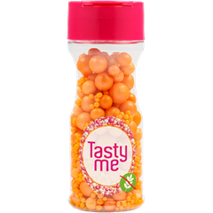 Tasty Me gluténmentes cukorgyöngy tortadekor mix narancssárga 70 g