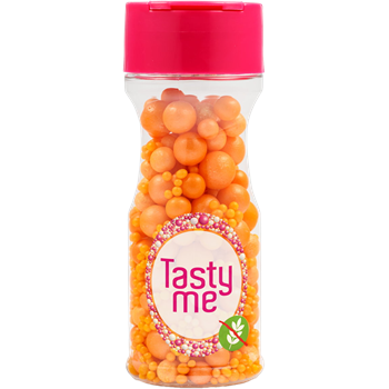 Tasty Me gluténmentes cukorgyöngy tortadekor mix narancssárga 70 g