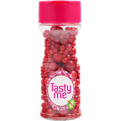Tasty Me gluténmentes cukorgyöngy tortadekor mix piros 70 g