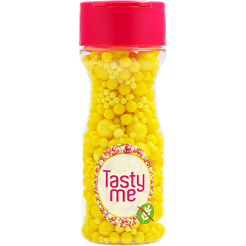 Tasty Me gluténmentes cukorgyöngy tortadekor mix sárga 70 g