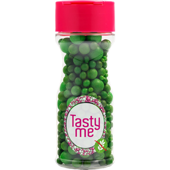 Tasty Me gluténmentes cukorgyöngy tortadekor mix sötétzöld 70 g