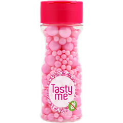 Tasty Me gluténmentes cukorgyöngy tortadekor mix világosrózsaszín 70 g