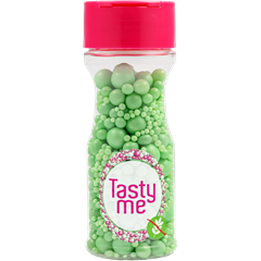 Tasty Me gluténmentes cukorgyöngy tortadekor mix világoszöld 70 g