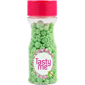 Tasty Me gluténmentes cukorgyöngy tortadekor mix világoszöld 70 g