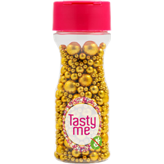 Tasty Me gluténmentes metallic pearls tortadekor mix antik arany 75 g