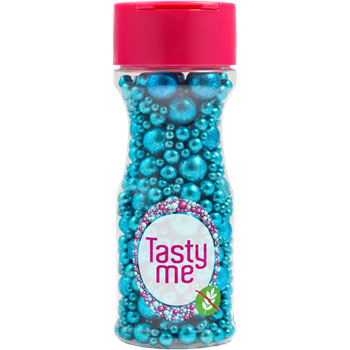 Tasty Me gluténmentes metallic pearls tortadekor mix kék 75 g