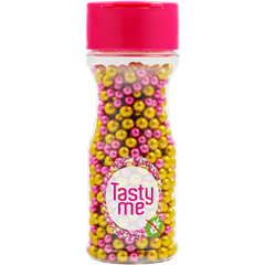 Tasty Me gluténmentes metallic pearls tortadekor mix pink-arany 4mm 70 g