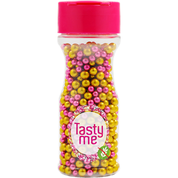 Tasty Me gluténmentes metallic pearls tortadekor mix pink-arany 4mm 70 g