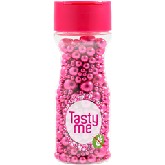 Tasty Me gluténmentes metallic pearls tortadekor mix pink 75 g