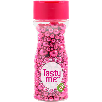 Tasty Me gluténmentes metallic pearls tortadekor mix pink 75 g
