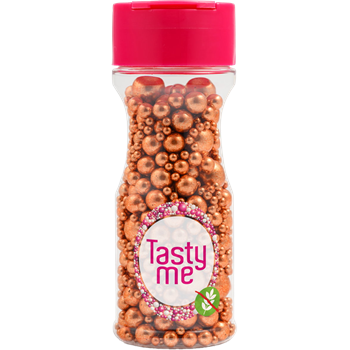 Tasty Me gluténmentes metallic pearls tortadekor mix réz 75 g