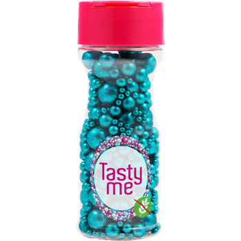 Tasty Me gluténmentes metallic pearls tortadekor mix türkiz 75 g