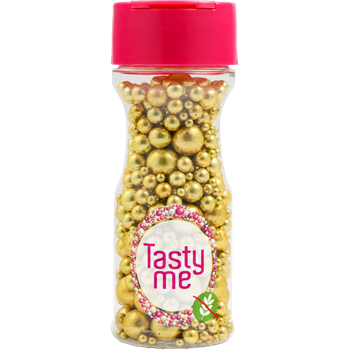 Tasty Me gluténmentes metallic pearls tortadekor mix vintage arany 75 g