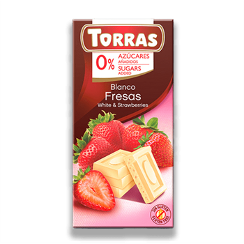 Torras glutén-és cukormentes fehércsokoládé eper 75 g