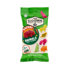 Van Slooten gluténmentes és vegán gyümölcsös gumicukor safari állatok 60 g