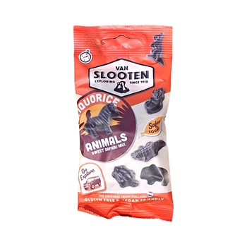 Van Slooten gluténmentes és vegán rich liquorice állatok 60 g