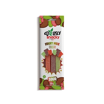 Veggy gumicukor fruit mix sour belts 170 g