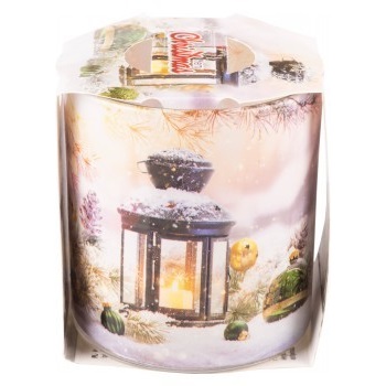 Verona üvegpoharas illatmécses dekor merry christmas 1 db