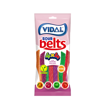 Vidal gumicukor sour belts 4 íz x 4 szín 90 g