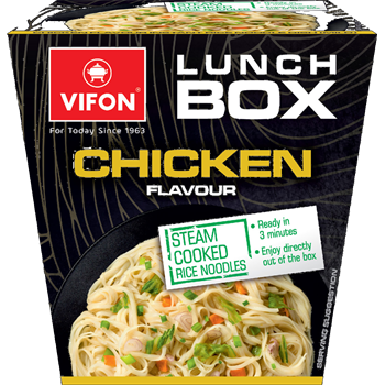Vifon lunch box csirke ízesítésű instant rizstészta étel dobozban 85 g