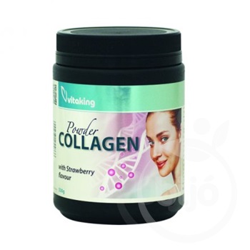 Vitaking collagen powder strawberry eper ízű kollagén por 330 g