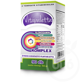 Vitapaletta glükózamin, msm, kondroitin, c-vitamin, kurkuma, kollagén komplex kapszula 90 db