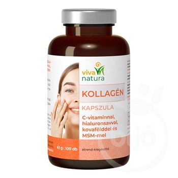 Viva natura kollagén étrend-kiegészítő kapszula hialuronsavval, c-vitaminnal, kovafölddel és msm-mel 100 db