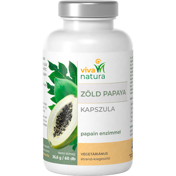 Viva natura zöld papaya vegetáriánus étrend-kiegészítő kapszula 60 db