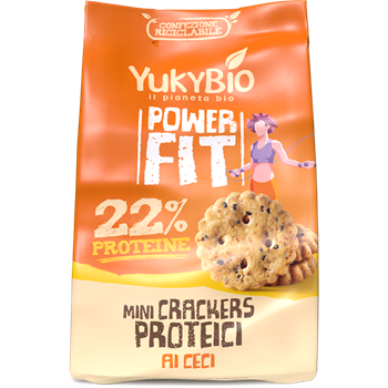Yukybio bio powerfit mini kréker fehérjével,csicseriborsóval 150 g