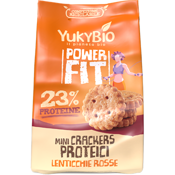 Yukybio bio powerfit mini kréker fehérjével,vörös lencsével 150 g
