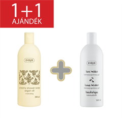 Ziaja argán olaj krémtusfürdő 500ml+1 db ajándék kecsketejes tusfürdő 500 ml