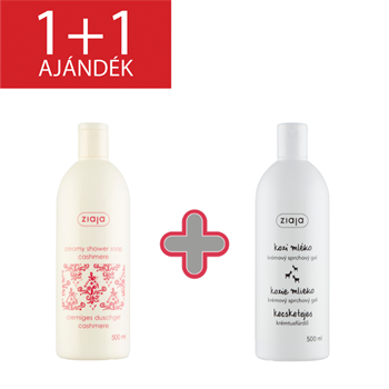 Ziaja krémtusfürdő kasmír kivonattal 500 ml+1 db ajándék kecsketejes tusfürdő 500 ml