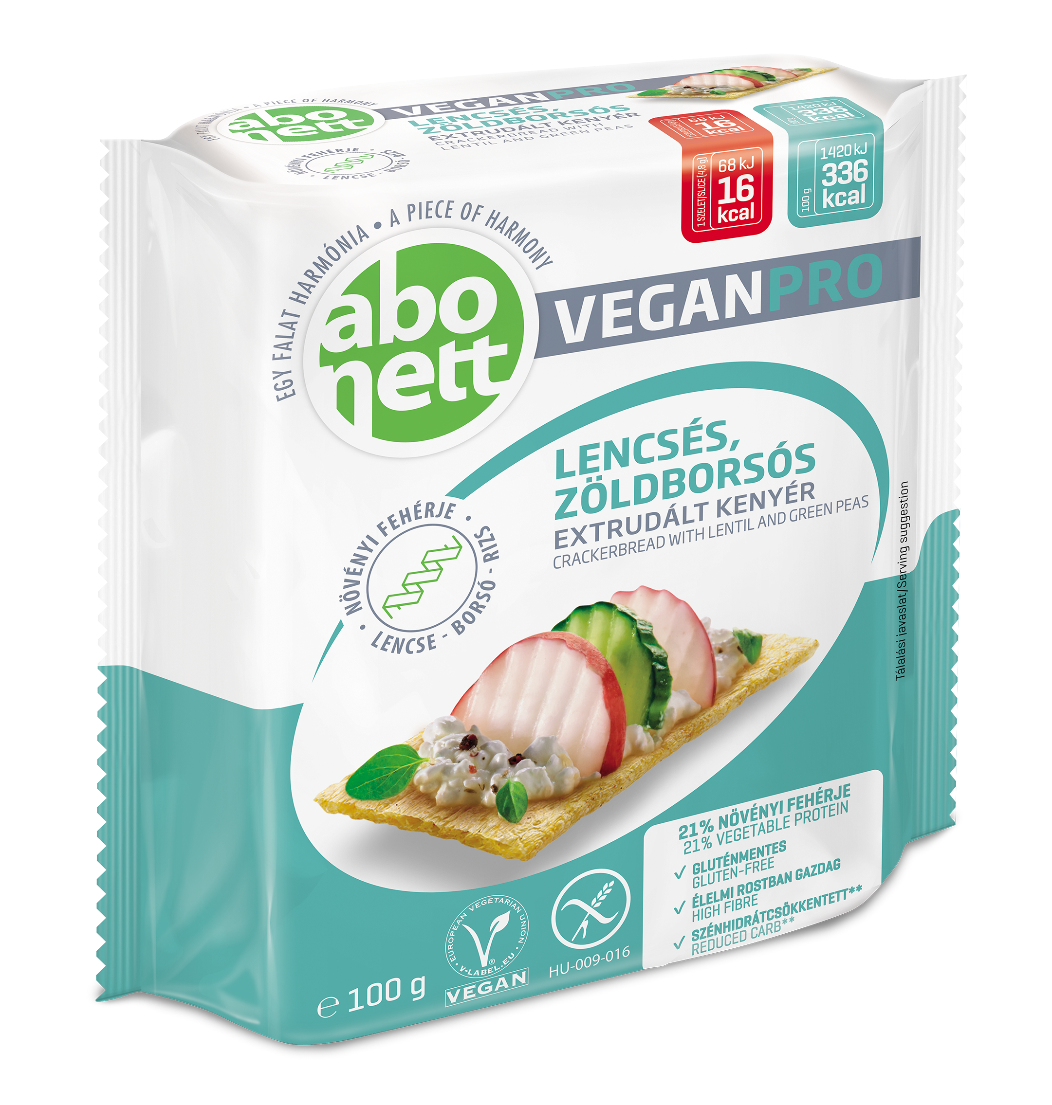 Abonett VeganPro extrudovaný chlieb so šošovicou a zeleným hráškom 100 g